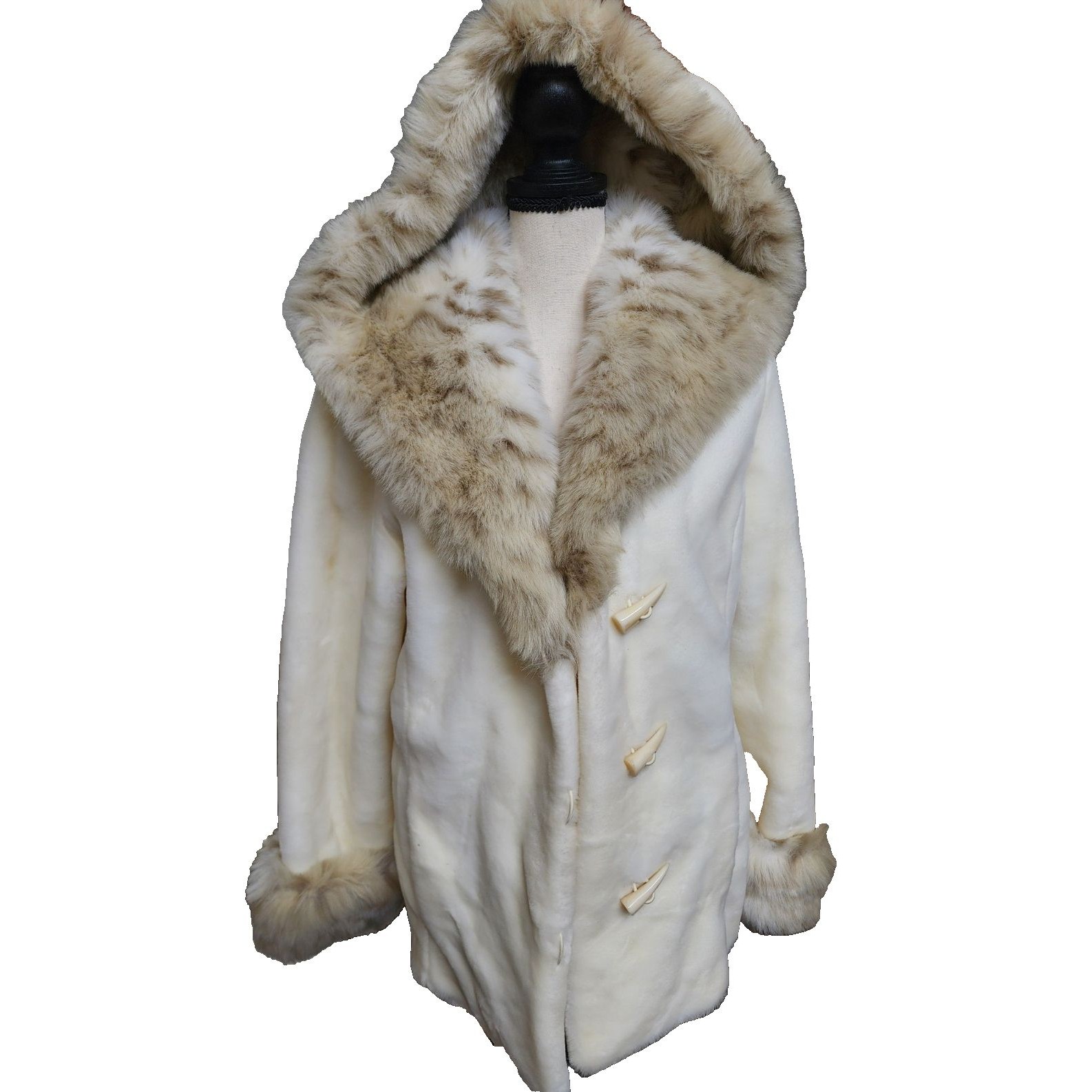 Terry Lewis Classic Luxuries Faux Fur Coat Size Pxs Silky Lining Hooded